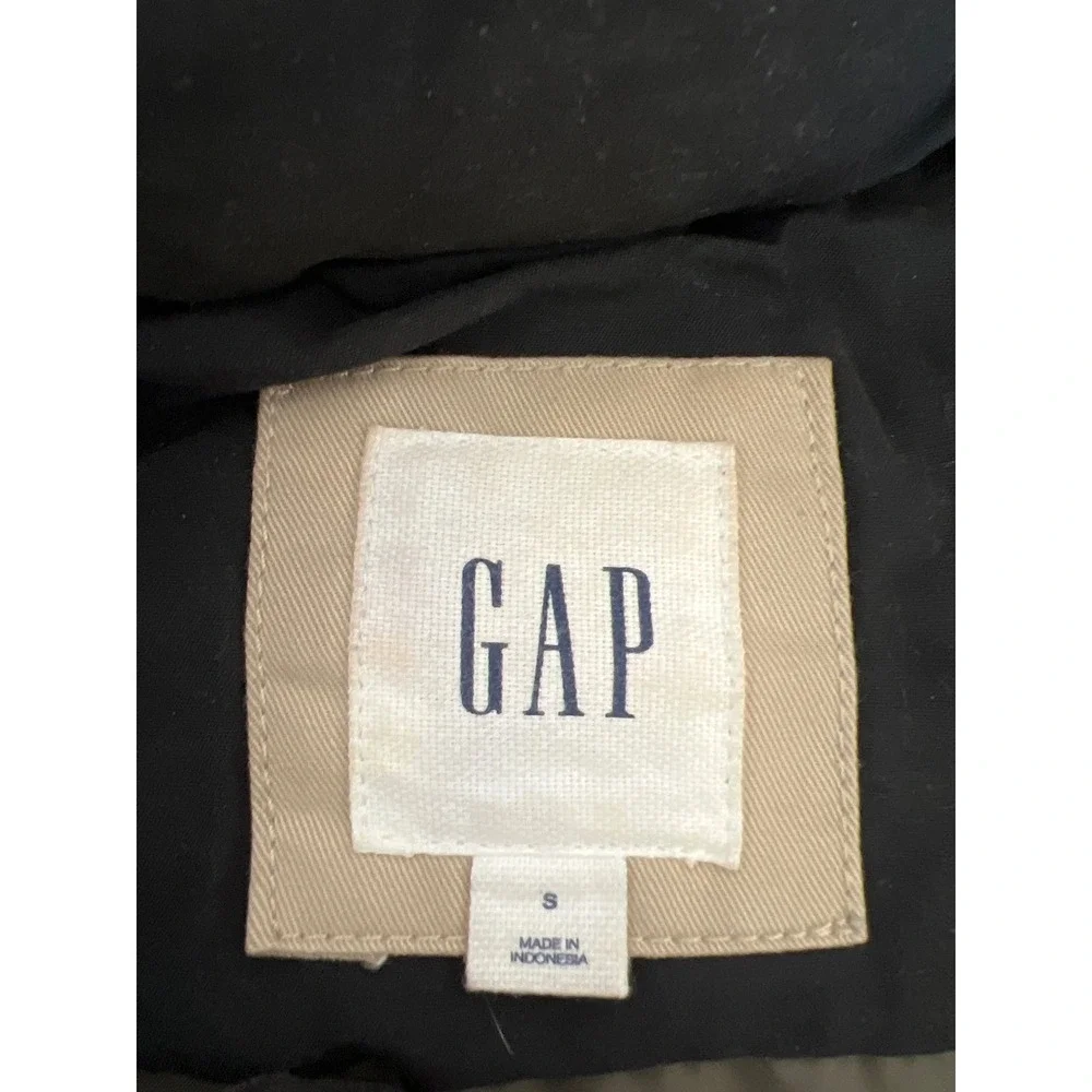 Gap Puffer Vest Mens S Black Quilted Snap Front Utility Outdoor